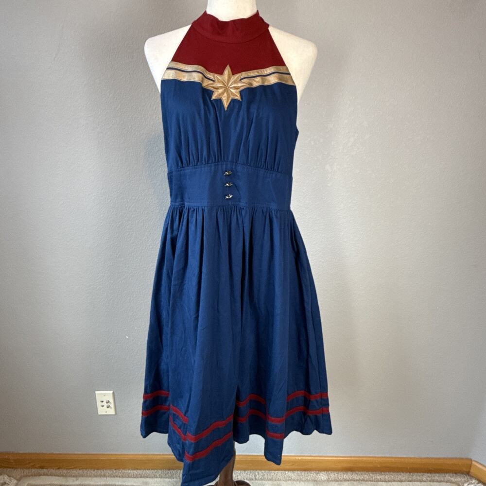 Disney Parks The Dress Shop Womens Captain Marvel Dress by Her Universe Size L - Picture 2 of 12
